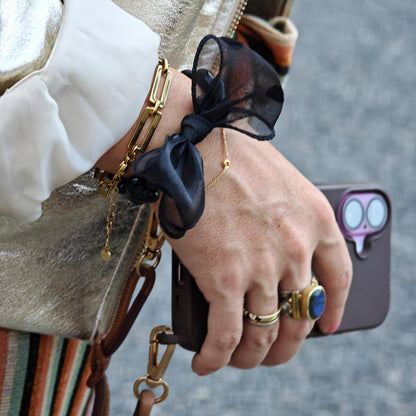 Bracelet GAGA - Only Rouge & Maxi noeud Noir à Pois