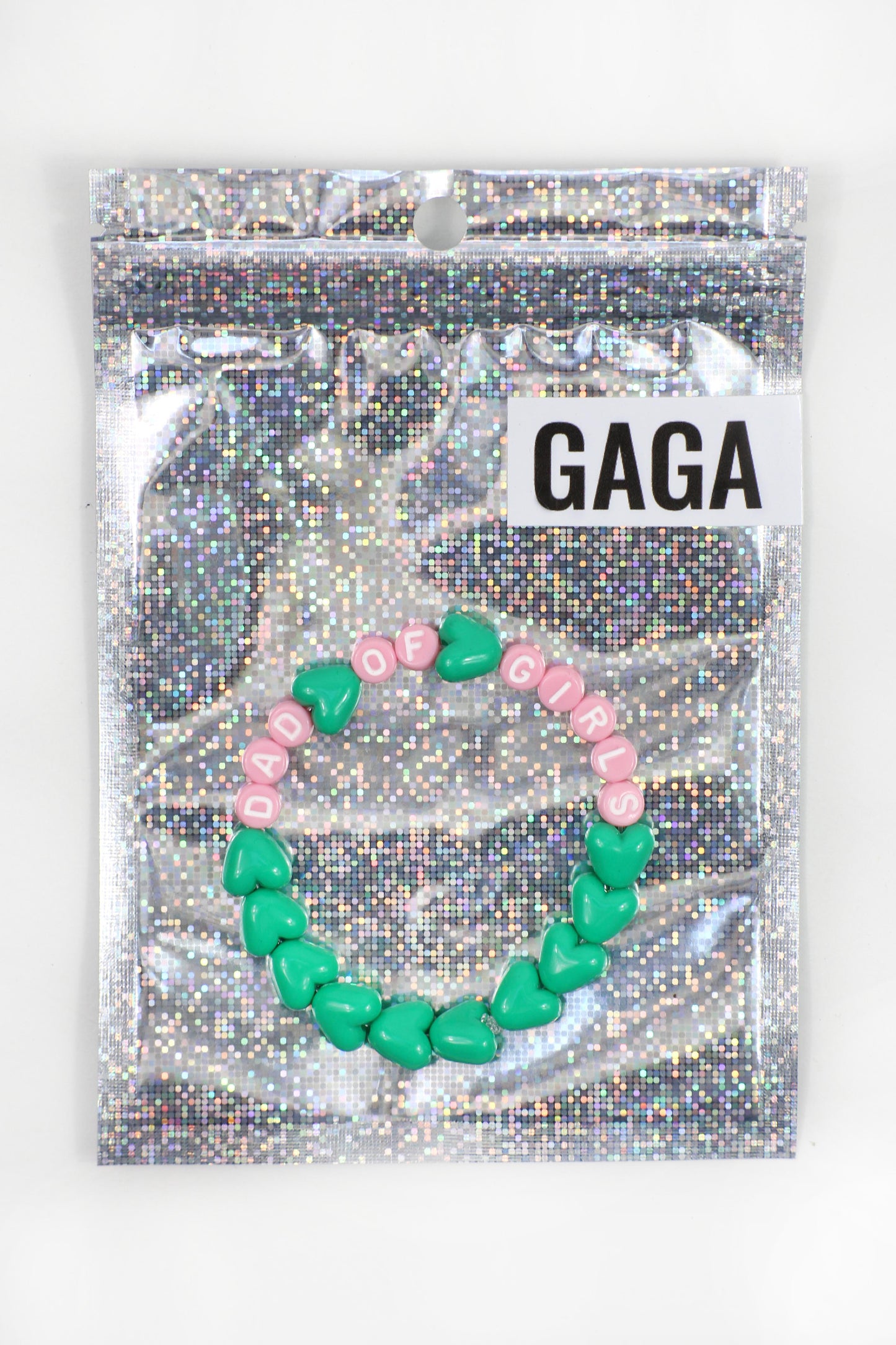 Bracelet GAGA - Vert flashy & Rose pastel