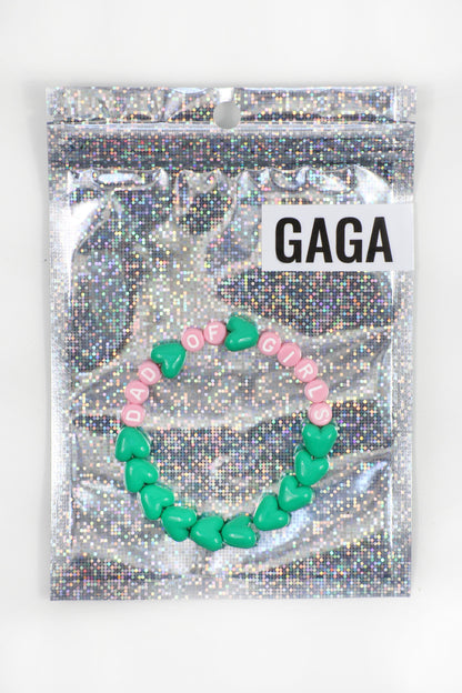 Bracelet GAGA - Vert flashy & Rose pastel
