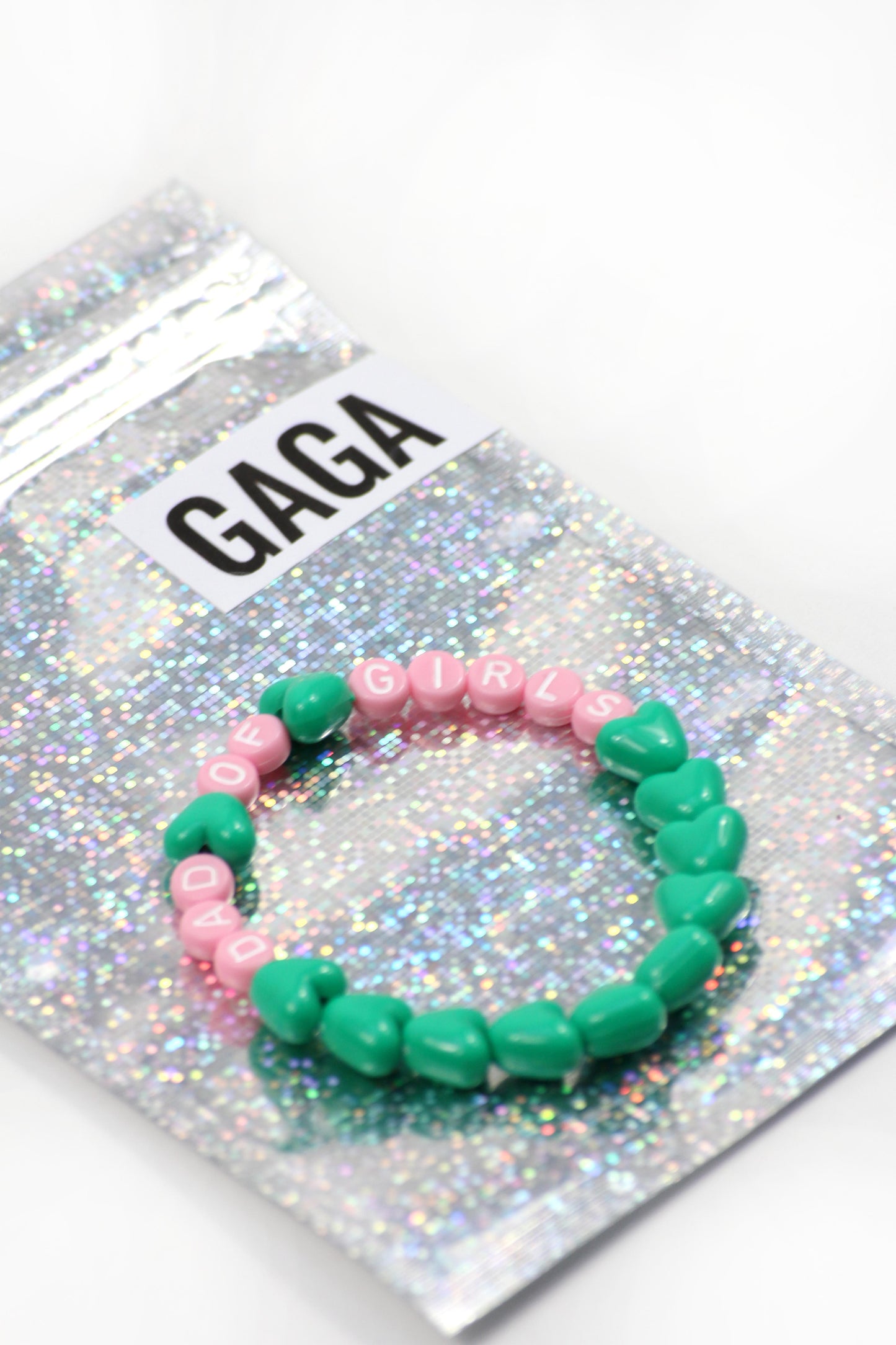 Bracelet GAGA - Vert flashy & Rose pastel