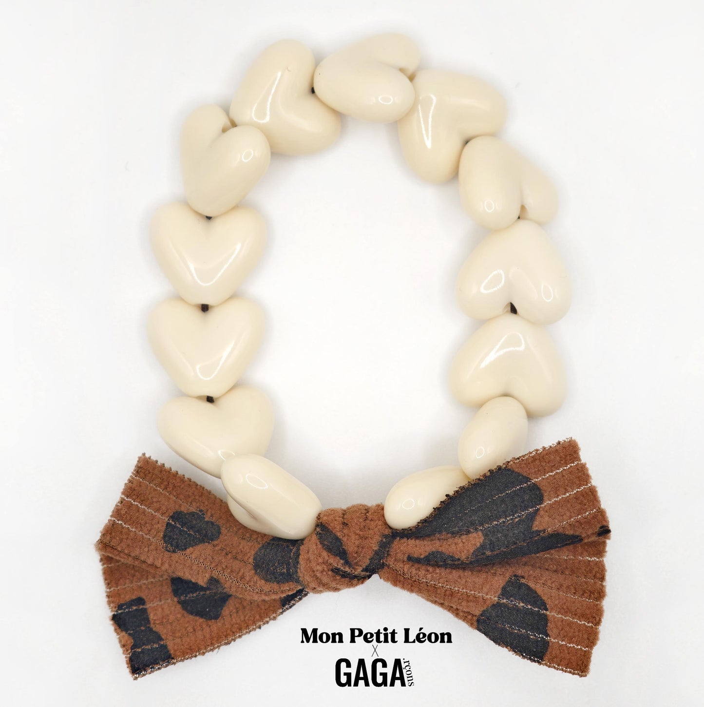 Bracelet GAGA - Only Beige & Maxi Noeud Léopard