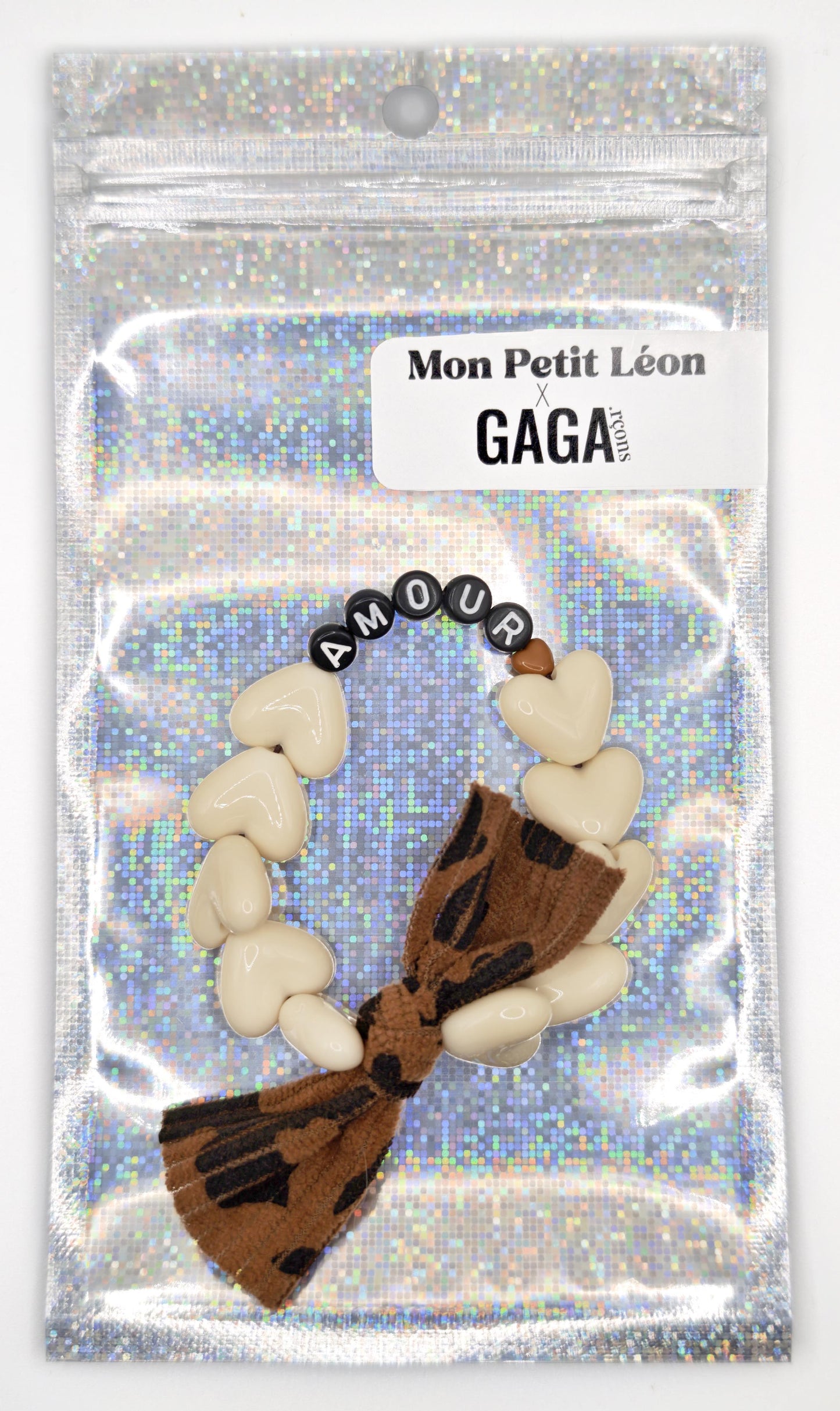 Bracelet GAGA - Beige, Noir, 🤎 & Maxi Noeud Léopard