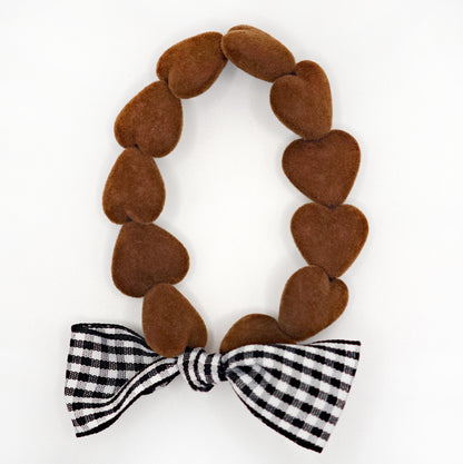 Bracelet GAGA - Only Maxi Velours Chocolat & Maxi Noeud Vichy