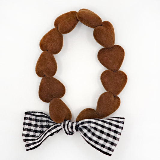 Bracelet GAGA - Only Maxi Velours Chocolat & Maxi Noeud Vichy