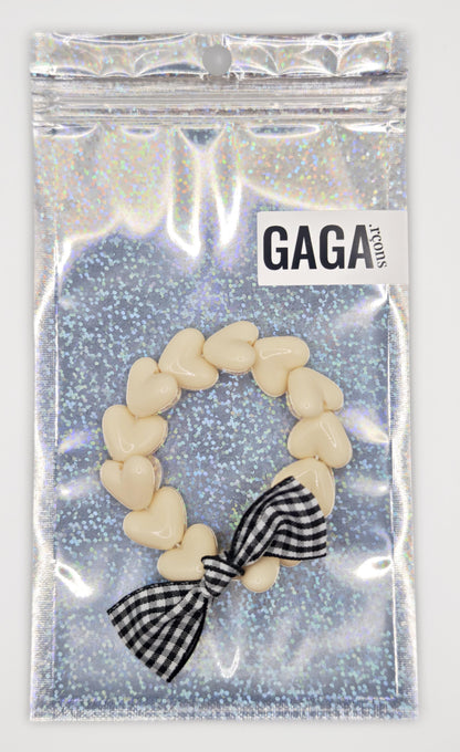 Bracelet GAGA - Only Beige & Maxi Noeud Vichy