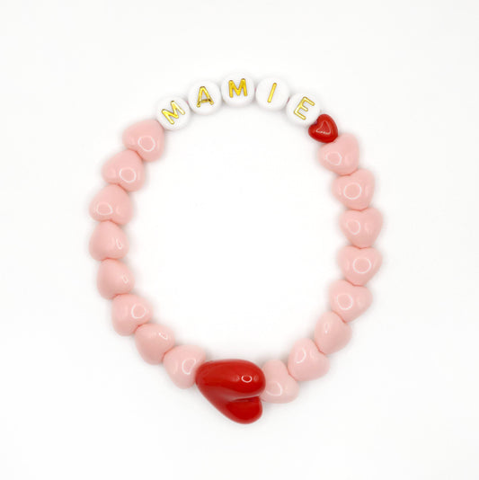 Bracelet GAGA - Candy, Blanc doré & Maxi coeur