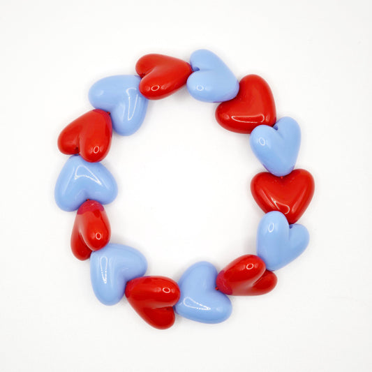 Bracelet GAGA - Maxi Bleu ciel & Rouge