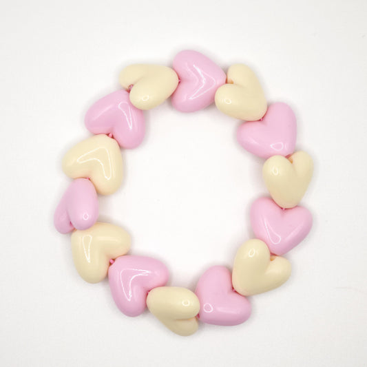 Bracelet GAGA - Maxi Beige & Rose pastel