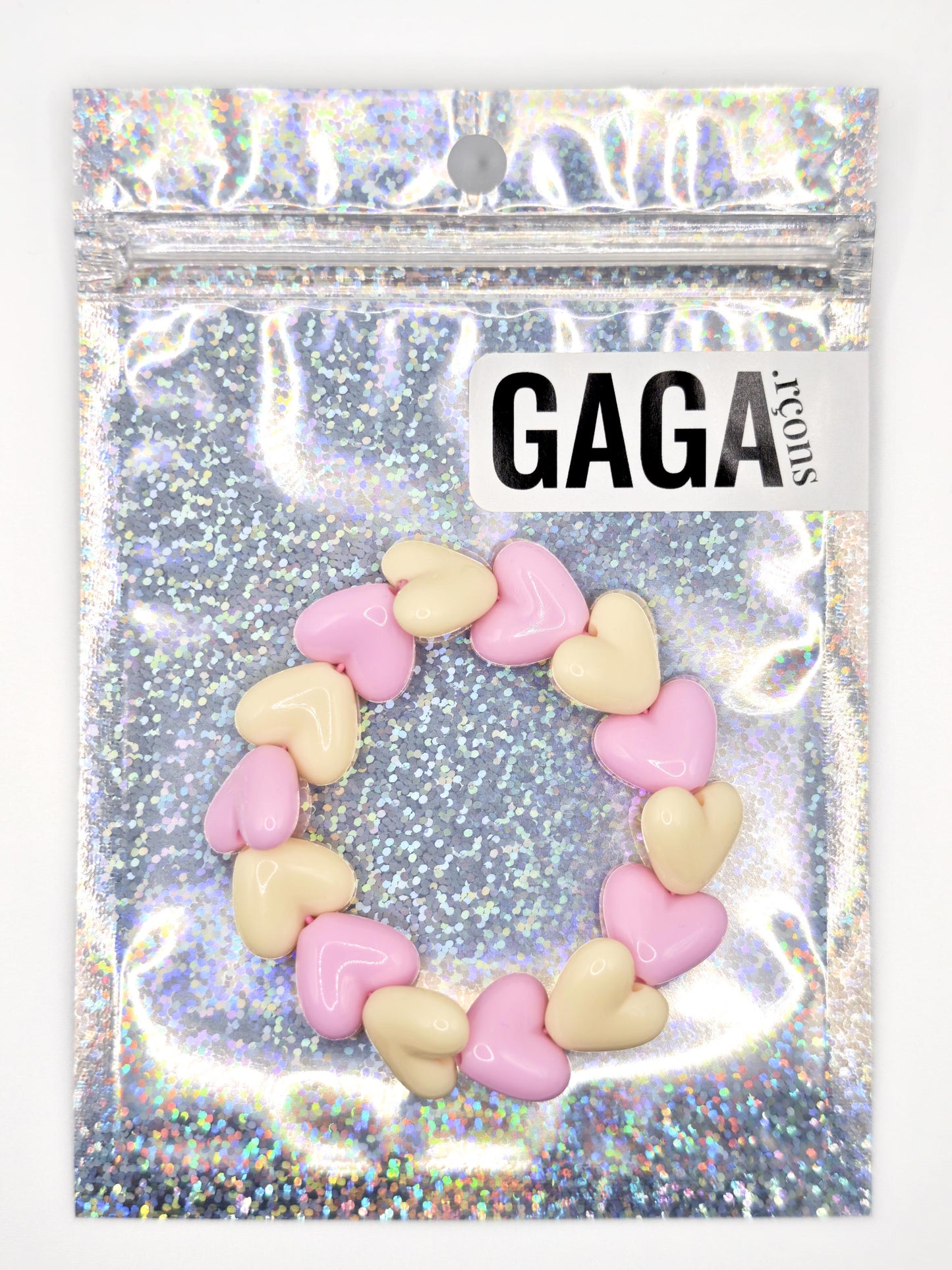 Bracelet GAGA - Maxi Beige & Rose pastel (enfant)