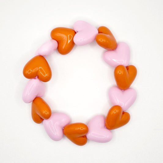 Bracelet GAGA - Maxi Orange & Rose pastel