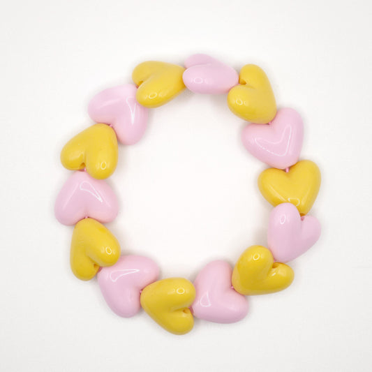 Bracelet GAGA - Maxi Ocre & Rose pastel