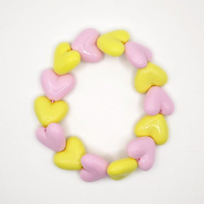 Bracelet GAGA - Maxi Rose pastel & Jaune pep's (enfant)