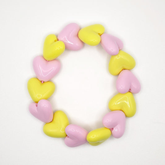 Bracelet GAGA - Maxi Rose pastel & Jaune pep's