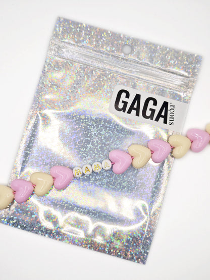 Bracelet GAGA - Maxi Beige & Rose pastel
