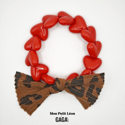 Mon Petit Léon X GAGArçons - Maxi Rouge & Maxi noeud Léopard