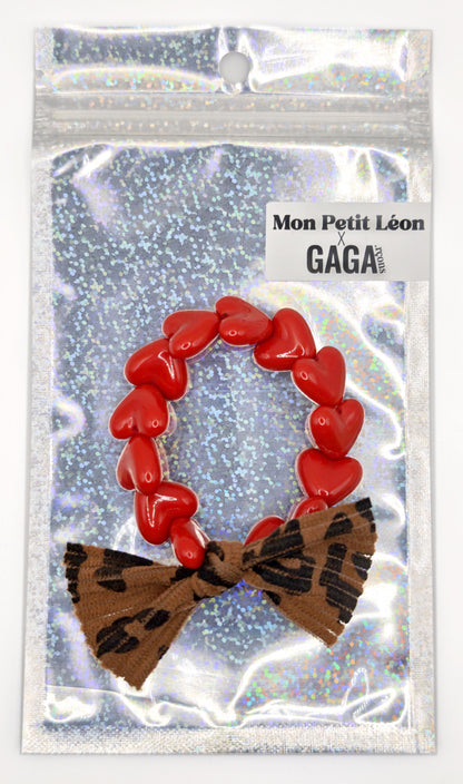 Mon Petit Léon X GAGArçons - Maxi Rouge & Maxi noeud Léopard