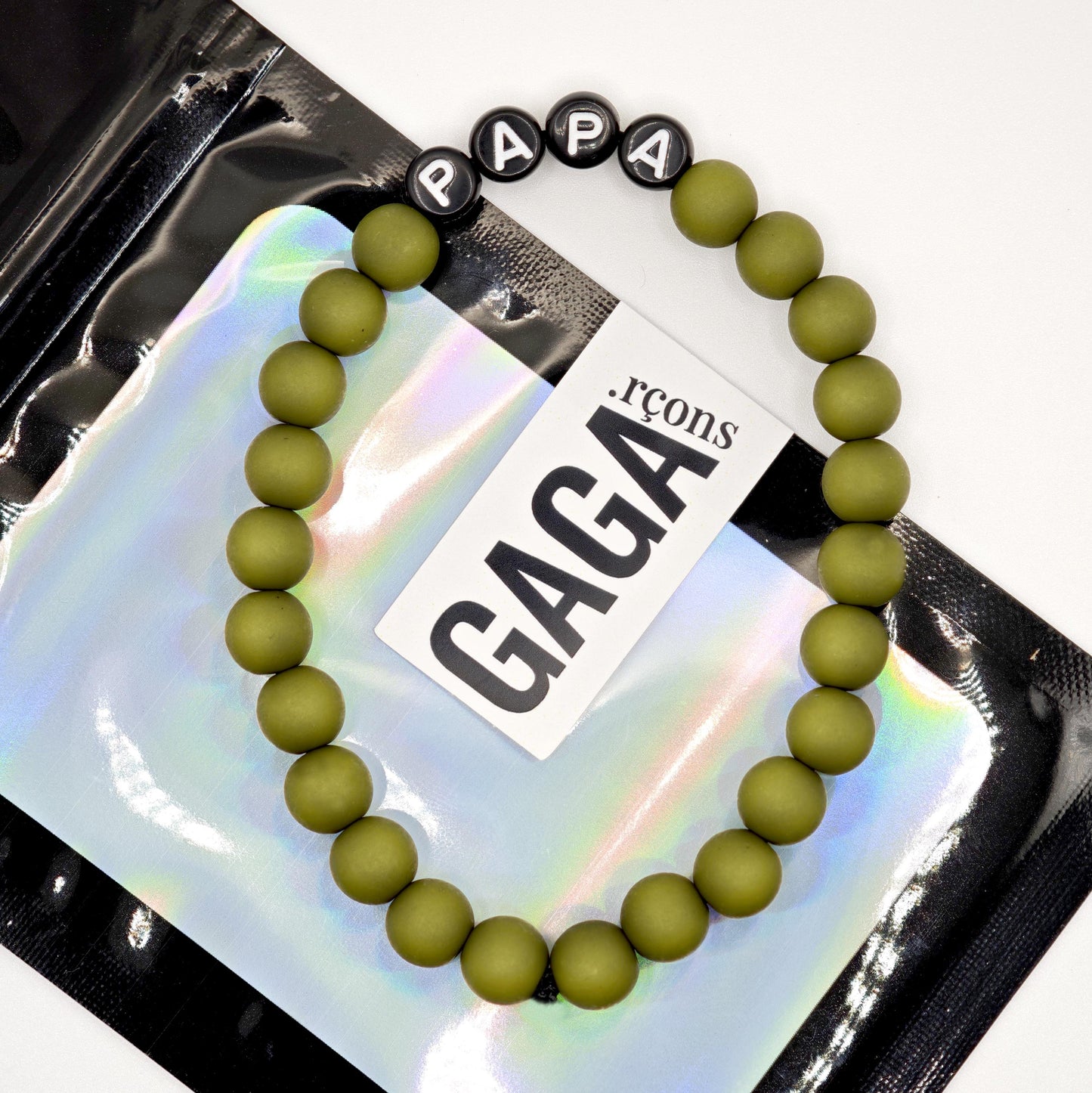 Bracelet GAGA - Kaki mat & Noir