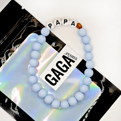 Bracelet GAGA - Bleu ciel, blanc & Mini 🤎