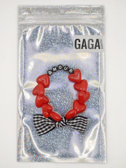 Bracelet GAGA - Maxi Rouge & Noeud vichy