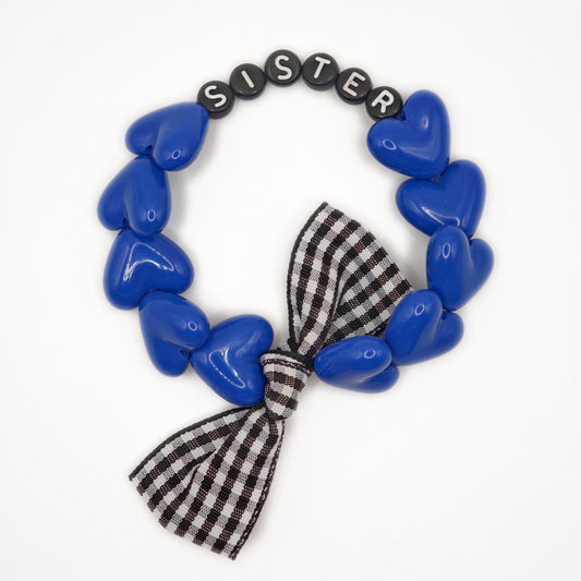Bracelet GAGA - Maxi Bleu pop & Noeud vichy