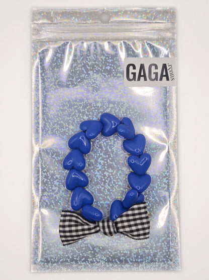 Bracelet GAGA - Only Bleu pop & Noeud Vichy