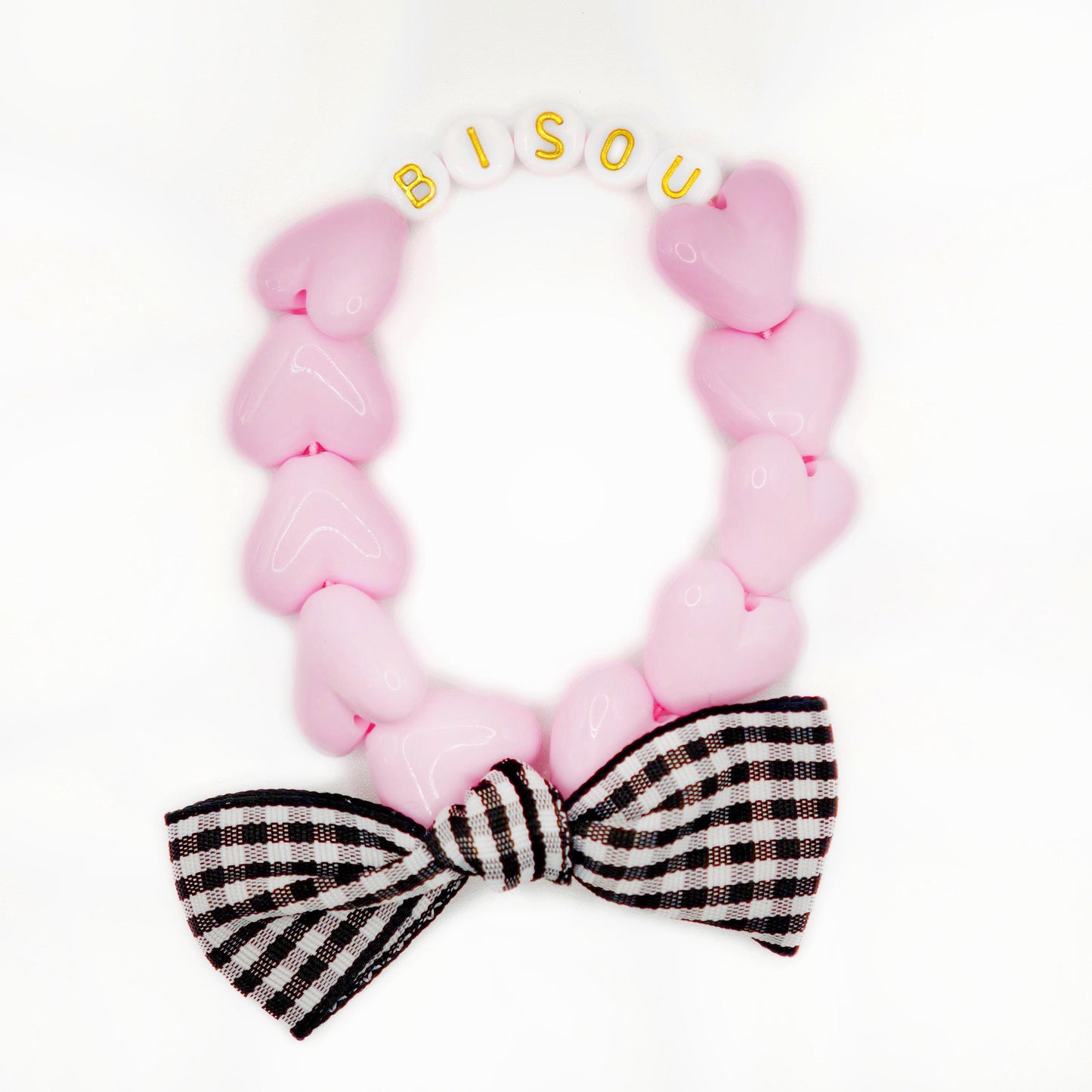 Bracelet GAGA - Maxi Rose pastel & Noeud vichy