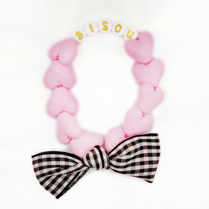 Bracelet GAGA - Maxi Rose pastel & Noeud vichy