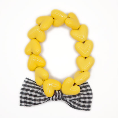 Bracelet GAGA - Only Jaune seventies & Noeud Vichy