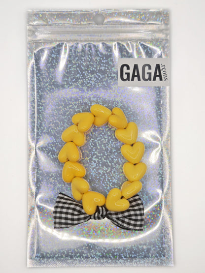 Bracelet GAGA - Only Jaune seventies & Noeud Vichy