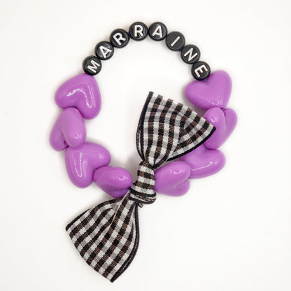Bracelet GAGA - Maxi Violet & Noeud vichy