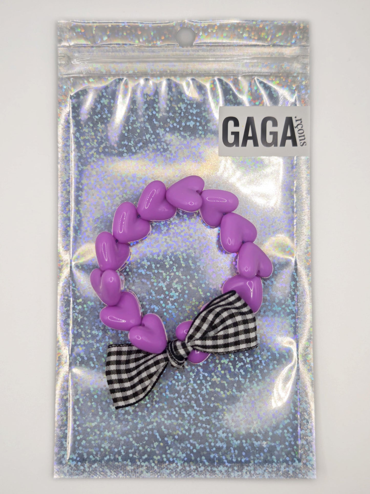 Bracelet GAGA - Only Violet & Noeud Vichy