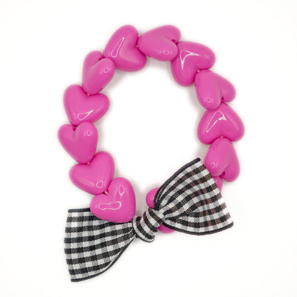 Bracelet GAGA - Only Fuchsia & Noeud Vichy