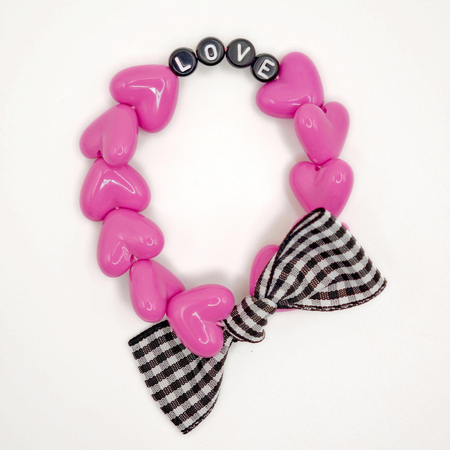 Bracelet GAGA - Maxi Fuchsia, noir & Noeud vichy