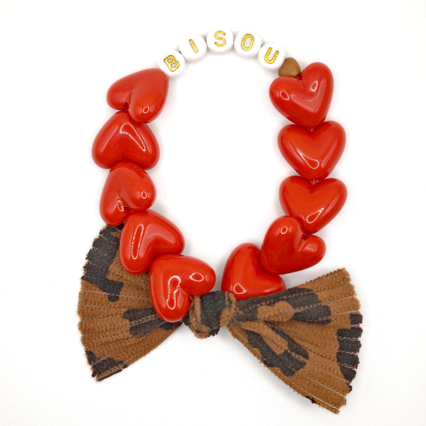 Bracelet GAGA - Rouge 🤎 & Noeud Léopard