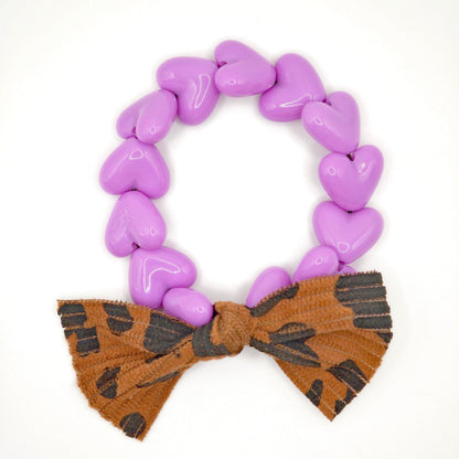 Bracelet GAGA - Only Violet & Noeud Léopard