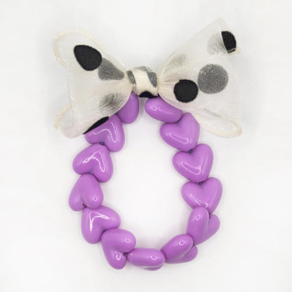 Bracelet GAGA - Only Violet & Maxi noeud Beige à Pois