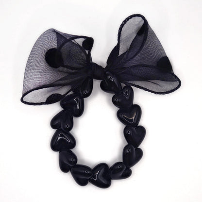 Bracelet GAGA - Only Noir & Maxi noeud Noir à Pois