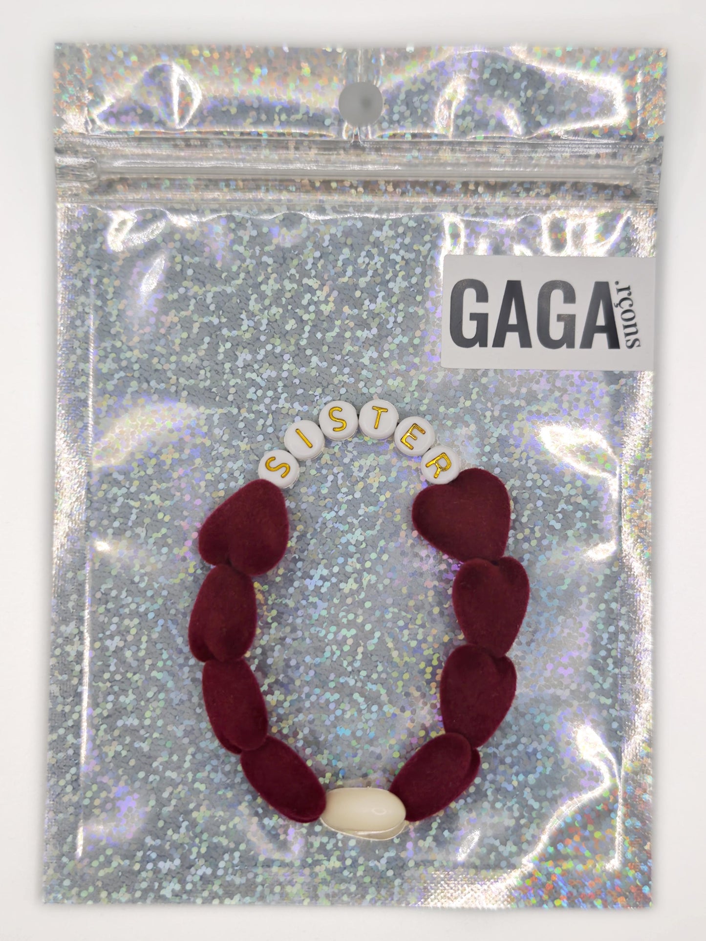 Bracelet GAGA - Maxi Velours Bordeaux & Maxi Beige