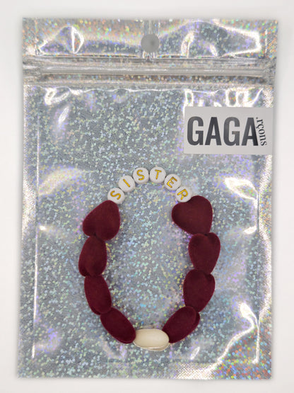 Bracelet GAGA - Maxi Velours Bordeaux & Maxi Beige