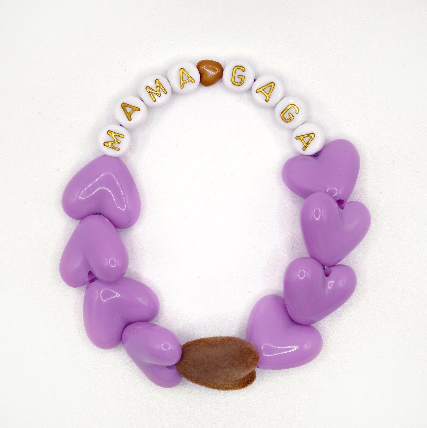 Bracelet GAGA - Maxi Violet & Maxi Velours Marron
