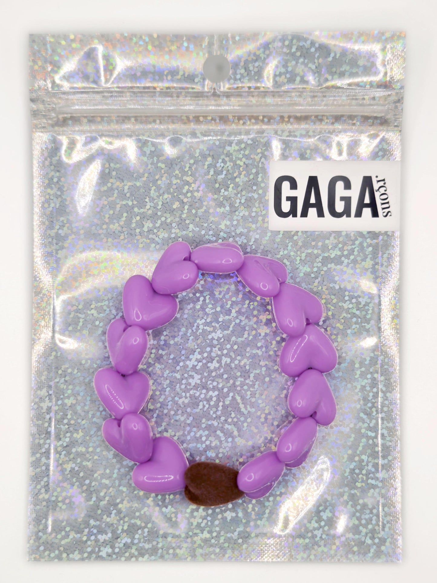 Bracelet GAGA - Only  & Coeur Velours Marron