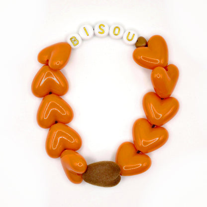 Bracelet GAGA - Maxi Orange & Maxi Velours Marron