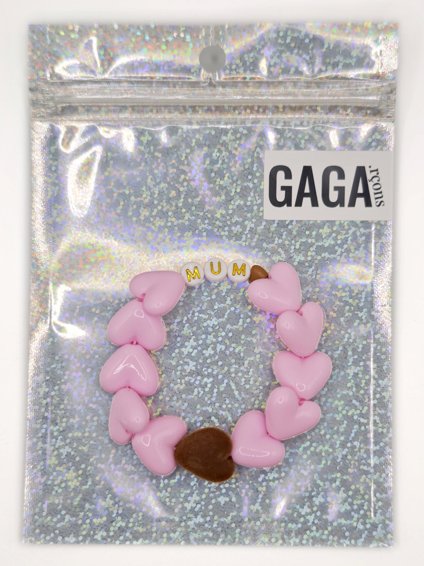 Bracelet GAGA - Maxi Rose pastel & Maxi Velours Marron