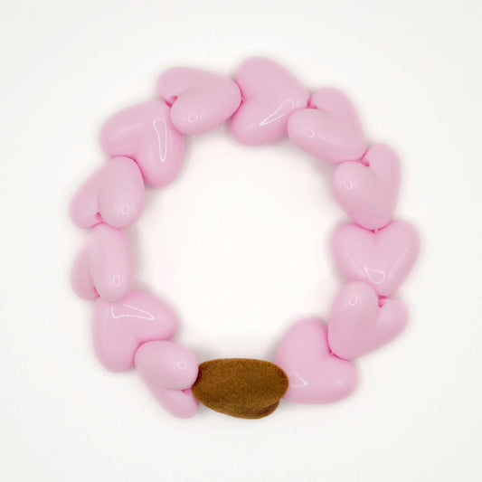 Bracelet GAGA - Only Rose & Coeur Velours Marron