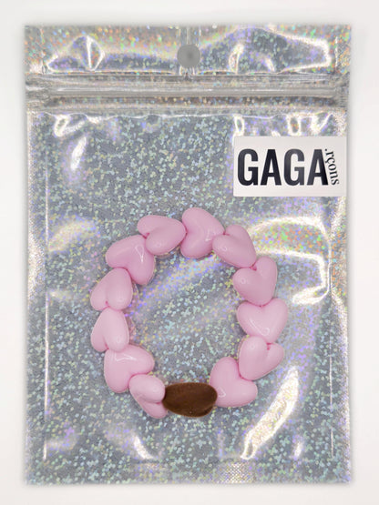 Bracelet GAGA - Only Rose & Coeur Velours Marron