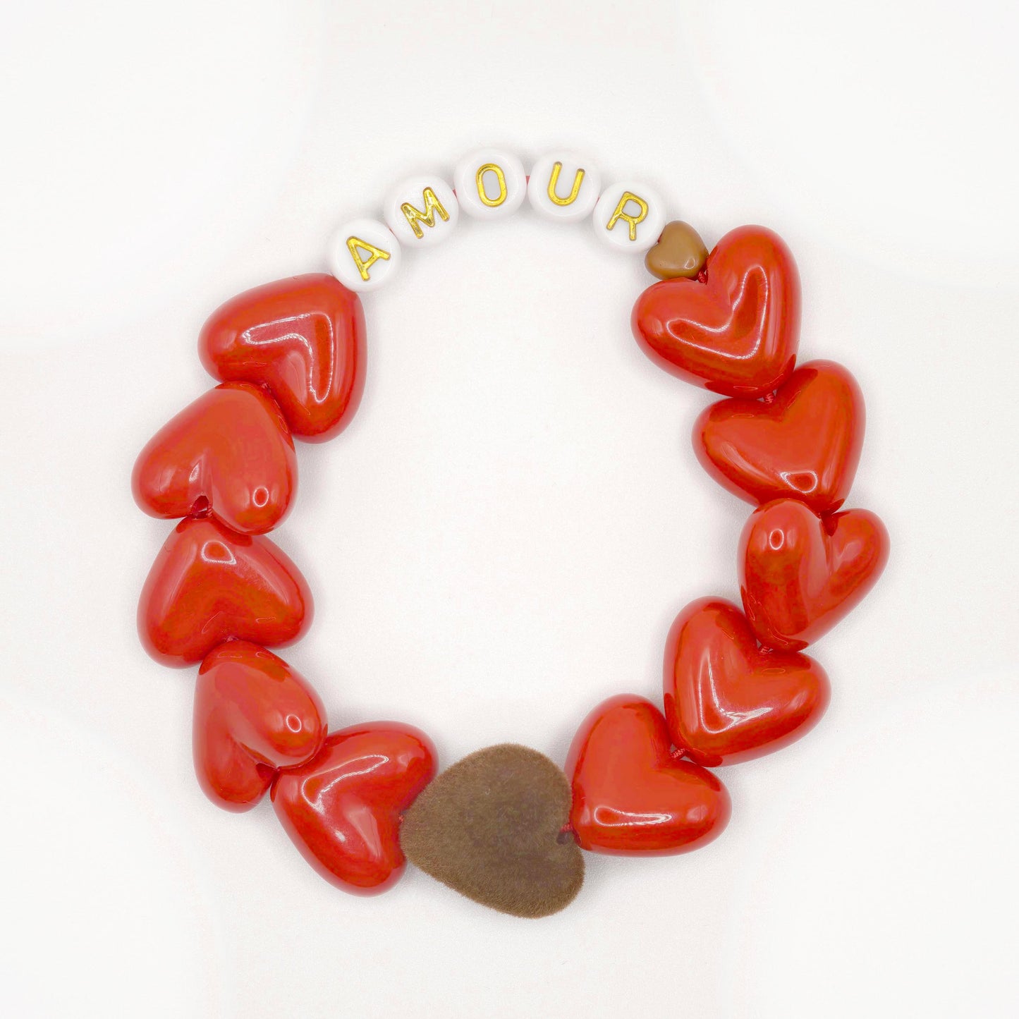 Bracelet GAGA - Maxi Rouge & Maxi Velours Marron