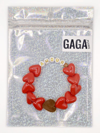 Bracelet GAGA - Maxi Rouge & Maxi Velours Marron
