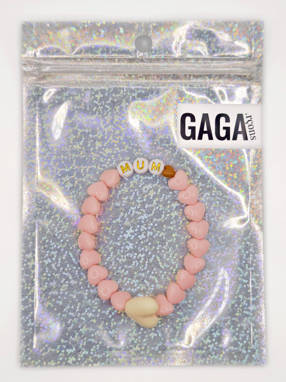 Bracelet GAGA - Candy, mini 🤎 & Maxi coeur Beige