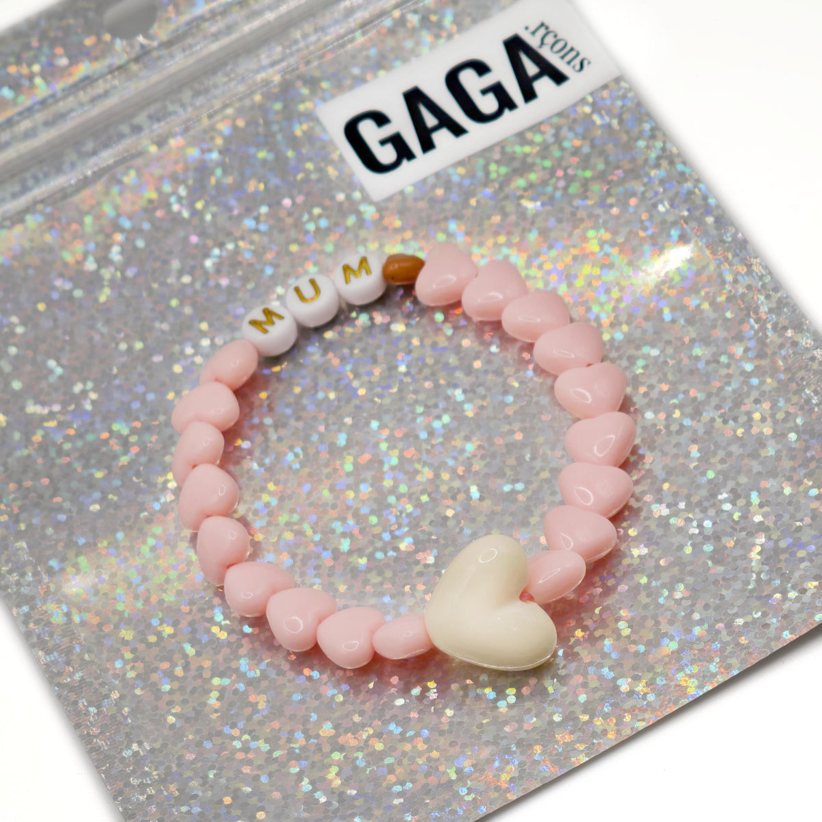 Bracelet GAGA - Candy, mini 🤎 & Maxi coeur Beige