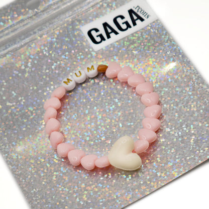 Bracelet GAGA - Candy, mini 🤎 & Maxi coeur Beige